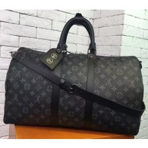 Replica Louis Vuitton Monogram Eclipse Canvas KEEPALL 45 BANDOULIERE N40569 JK2357sA83