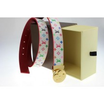 Replica Louis Vuitton Monogram Multicolore Belt LV2052 White Gold JK2919Hd81