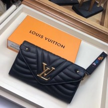 Replica LOUIS VUITTON NEW WAVE LONG WALLET M63298 black JK353BB13