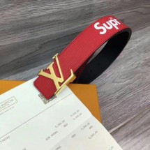 Replica Louis Vuitton SPREME 40mm Red Epi Leather Belt M5897 Gold JK2771Fi42