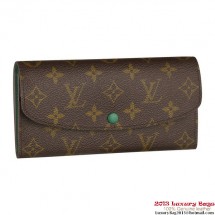 Top Louis Vuitton M60137 Monogram Canvas Emilie Wallet Vert JK747eo14