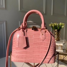 Fake Louis Vuitton Crocodile Pattern Leather Bag N90897 Pink JK1060yQ90