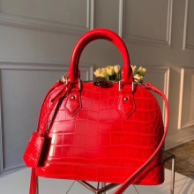 Fake Louis Vuitton Crocodile Pattern Leather Bag N90897 Red JK1058Qv16