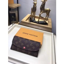 Fake Louis Vuitton Monogram Canvas EMILIE WALLET M61289 Light Red JK490yQ90