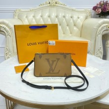 Knockoff Louis vuitton Canvas DOUBLE ZIP POCHETTE M80084 brown JK179cS18