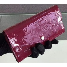 Knockoff Louis Vuitton Monogram Vernis SARAH WALLET M90225 Purple JK672Ez66