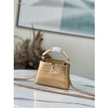 Louis Vuitton crocodile skin CAPUCINES MINI M81190 gold JK5612zd34