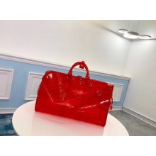 Louis Vuitton KEEPALL 50 Travel Bag with shoulder straps M53271 red JK1211UM91