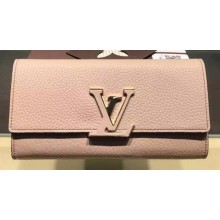 Louis Vuitton Litchi Leather LOUISE WALLET M60766 Light Pink JK635Yv36