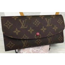 Louis Vuitton Monogram Canvas Emilie Wallet M60696 Wine JK572OG45