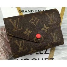 Louis Vuitton Monogram Canvas Victorine Wallet M62360 Red JK566fw56