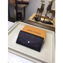 Louis Vuitton Monogram Empreinte SARAH WALLET M61182 Black JK534Xw85