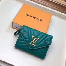 LOUIS VUITTON NEW WAVE COMPACT WALLET M63427 green JK363Il41