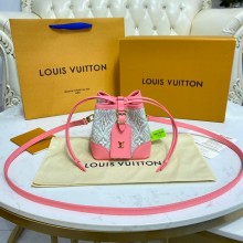 Louis Vuitton NOE PURSE M81112 Ecru Beige & Pink JK5991Ag46