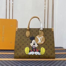 Túi LV Onthego Louis Vuitton Replica 1:1 chính hãng màu be họa tiết tím