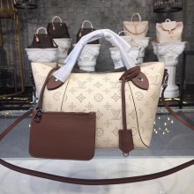Louis Vuitton original Mahina Leather Tote Bag 54351 cream JK1803Yf79