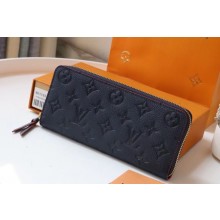 Louis Vuitton Original Monogram Empreinte Wallet M60171 Navy Blue JK177EW67