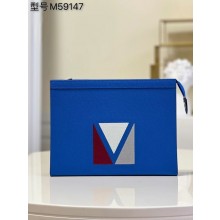 Louis Vuitton POCHETTE VOYAGE M59147 blue JK92TP23
