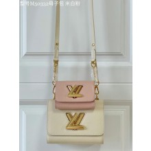 Louis Vuitton TWIST PM M59886 Taupe Brown & Pink JK5793jo45