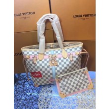 Replica Louis Vuitton LV Croisette N50053 Damier Azur with Pink