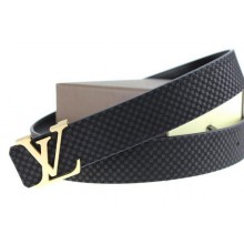 Replica Louis Vuitton Belt LV2051 Black Gold JK2922Kg43
