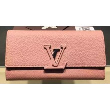 Replica Louis Vuitton Litchi Leather LOUISE WALLET M60766 Pink JK637KG80