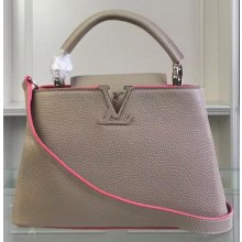 Replica Louis Vuitton Original Taurillon Leather CAPUCINES BB Bag M90294 Light Grey JK2416DY71