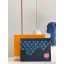 Louis Vuitton Monogram Drip Taurillon POCHETTE VOYAGE Denim M45961 Blue JK19cP15