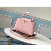 AAA 1:1 Louis vuitton original crocodile CAPUCINES PM M53665 Eau de Rose JK1238yF79