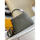 Fake 1:1 Louis Vuitton CAPUCINES Original Leather PM M57227 Dark Green JK239YK70