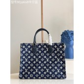 Fake Louis Vuitton ONTHEGO Denim MM M59608 Navy Blue JK5958qZ31