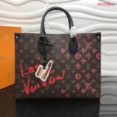 Fashion Louis Vuitton Onthego medium tote bag M45039 black JK426Of26
