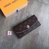 Imitation Louis Vuitton Monogram Canvas EMILIE WALLET M64202 Pink JK508Oz49