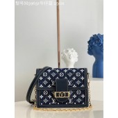 Imitation Louis Vuitton Monogram denim DAUPHINE MM M59483 Navy Blue JK5974Xr29