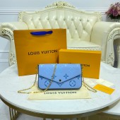 Knockoff Louis Vuitton FELICIE POCHETTE M80498 Summer Blue JK583iV87