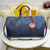 Knockoff Louis Vuitton KEEPALL BANDOULIERE 50 M45975 blue JK15eF76