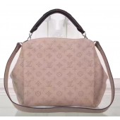 Knockoff Louis Vuitton Mahina Leather BABYLONE CHAIN BB Bag M51223 Apricot JK2326Lg61