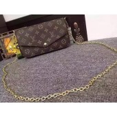 Knockoff Louis Vuitton Monogram Canvas Felicie Chain Wallet M61276 Rose JK2385tp21