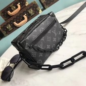 Knockoff Louis Vuitton Monogram Canvas Original Leather Mini Soft Trunk M44480 Black JK877Ez66