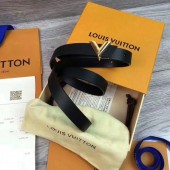 Louis Vuitton 20mm Leather Belt M9309 Black JK2779Mc61