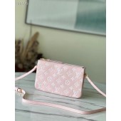 Louis Vuitton DOUBLE ZIP POCHETTE M81429 Candy Pink JK5768Ym74