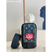 Louis Vuitton FLAP DOUBLE PHONE POUCH M81060 Blue JK5956lk46