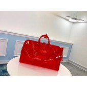 Louis Vuitton KEEPALL 50 Travel Bag with shoulder straps M53271 red JK1211UM91