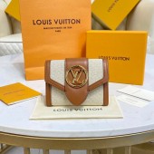 Louis Vuitton LV PONT 9 COMPACT WALLET M81393 brown JK05Fh96