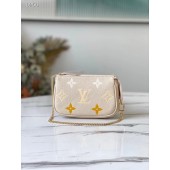 Louis Vuitton MINI POCHETTE ACCESSOIRES M80501 Cream & Saffron JK568Il41