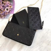 Louis Vuitton Monogram Empreinte POCHETTE FeLICIE M64064 Black JK2082Af99