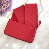 Louis Vuitton Monogram Empreinte POCHETTE FeLICIE M64064 Red JK2081Av26