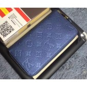 Louis Vuitton Monogram Empreinte ZIPPY WALLET M60571 Blue JK595yC28