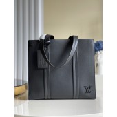 Louis Vuitton Original Leather Aerogram Tote Bag M57308 Black JK586dV68