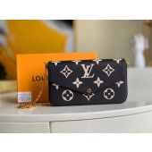 Louis Vuitton Original POCHETTE FELICIE Chain Bag M69977 black JK622Af99